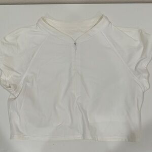 Alphalete White Fitted Crop Top (L)